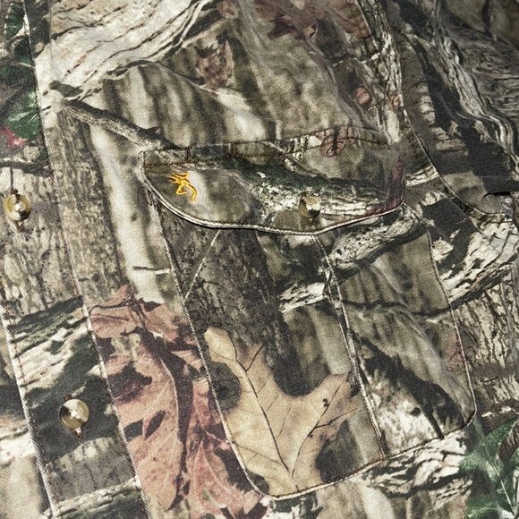 Browning Real Tree Unisex Mens Hunting Camo long Sleeve Button Front Shirt - Picture 4 of 4